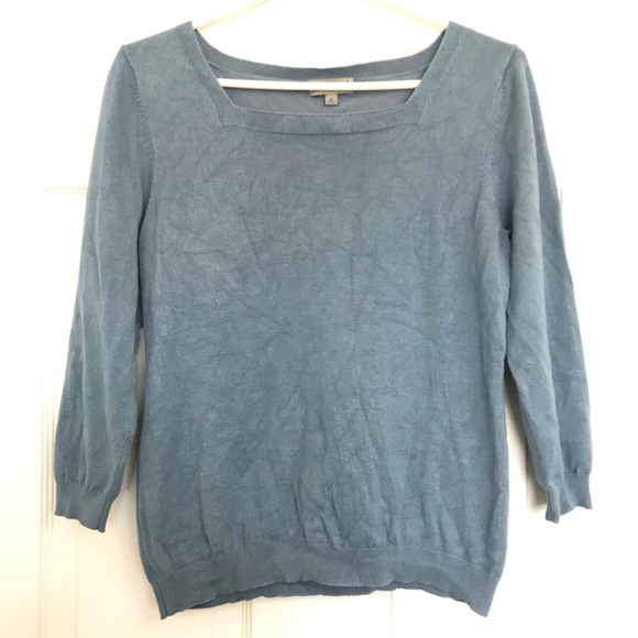 Joseph A Long Sleeve Square Neck Sweater Top M Dusty Blue - Picture 14 of 15